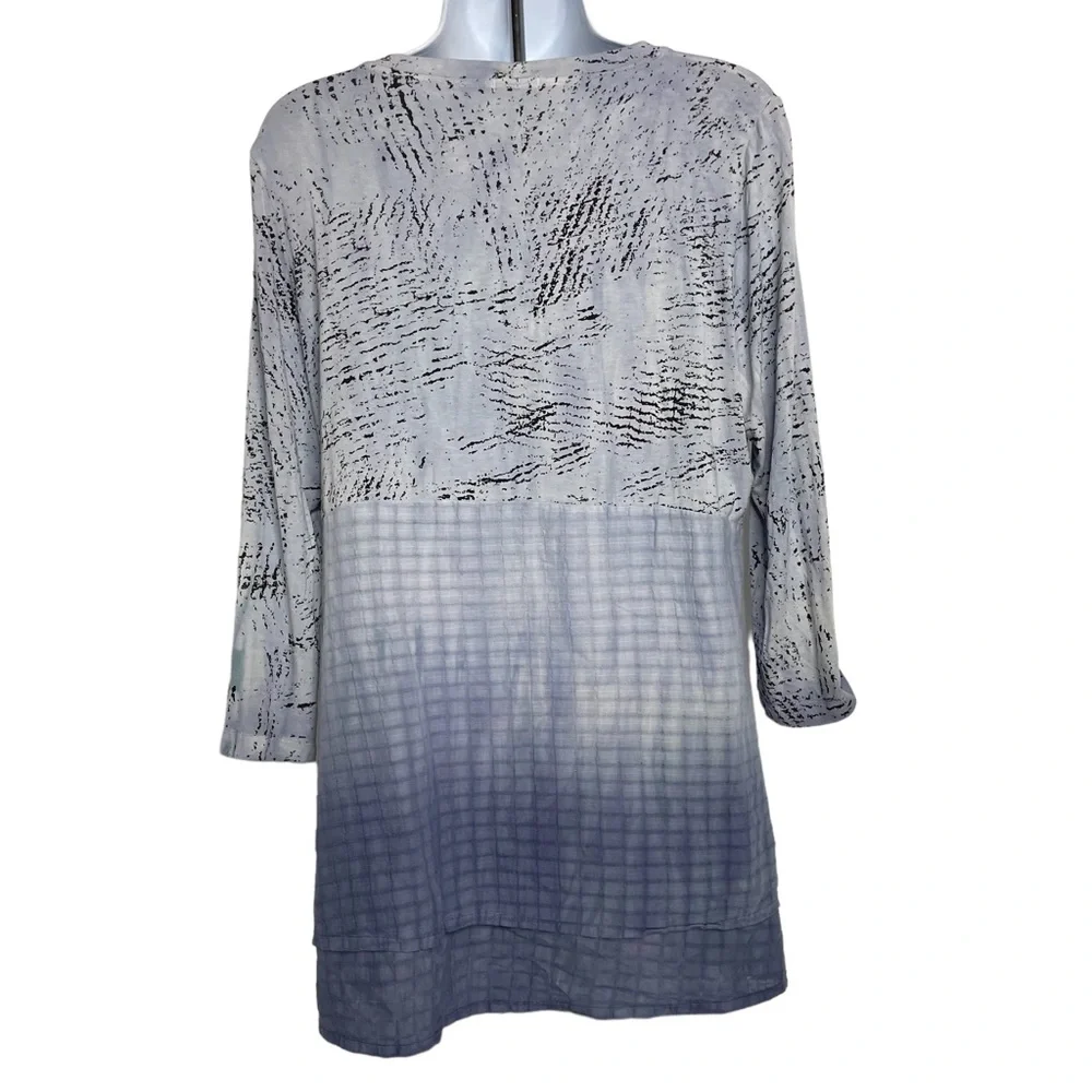 Art of Cloth Ombré 3/4 Sleeve Top Sz M - Picture 2 of 8